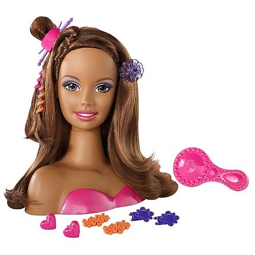 barbie styling head brunette