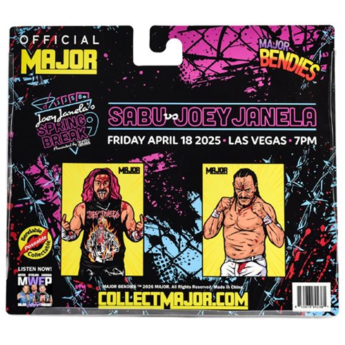 Major Bendies Sabu and Joey Janela Bendable Figure 2-Pack