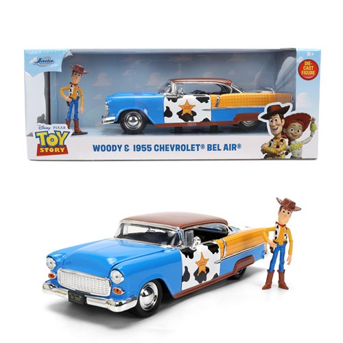 Hollywood Rides Toy Story 1955 Chevrolet Bel Air 1:24 Scale Die-Cast Metal Vehicle with Woody Figure