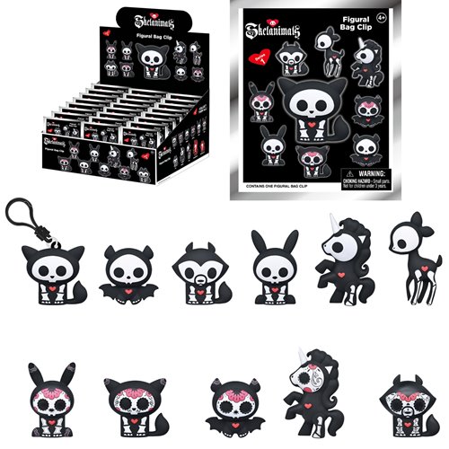 Skelanimals 3D Foam Bag Clip Display Case of 24