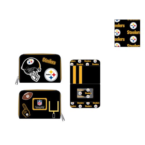 NFL Pittsburg Steelers Patches Zip-Around Wallet