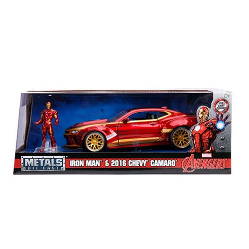 Iron Man Hollywood Rides 2016 Chevy Camaro 1:24 Scale Die-Cast Metal Vehicle with Figure
