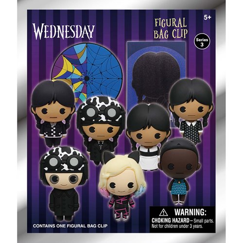 Wednesday Addams Series 3 3D Foam Bag Clip Display Case of 24
