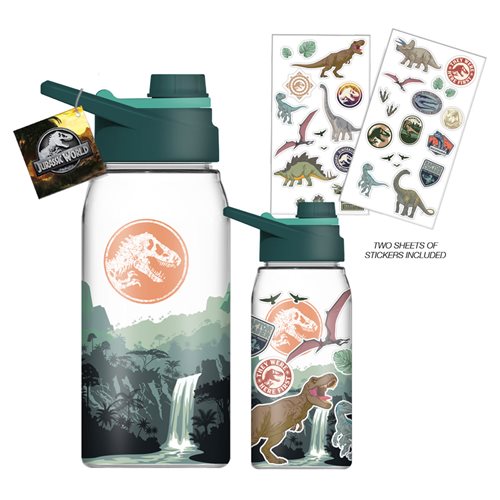 Jurassic World Jungle 20 oz. Plastic Sports Bottle with Sticker Sheet