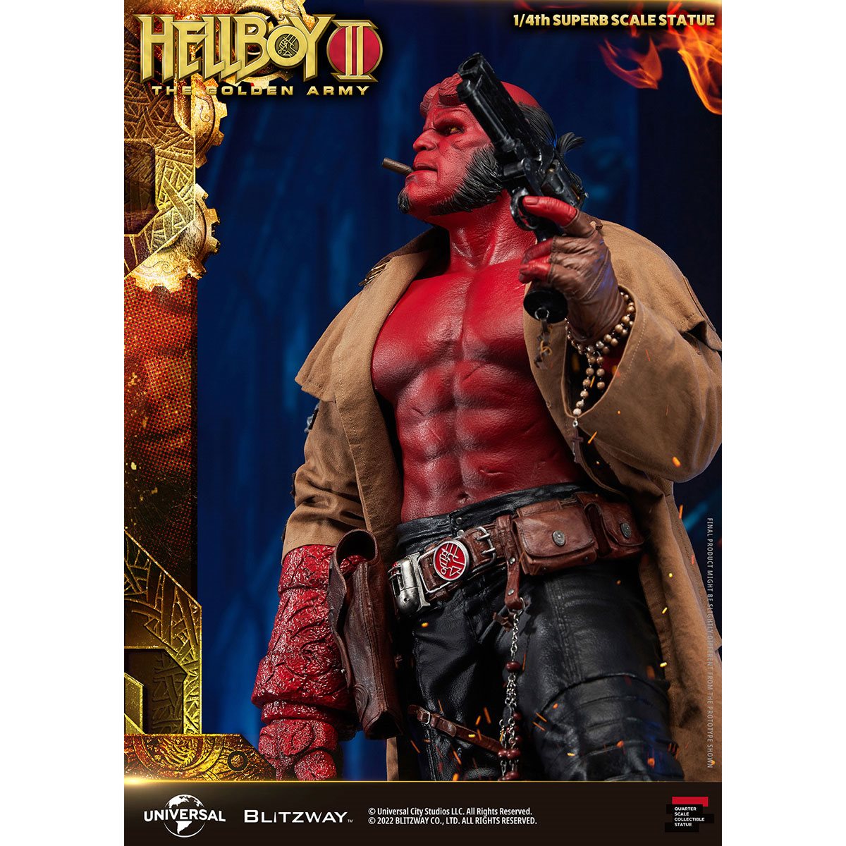 Hellboy 2 Golden Army 8" Pre-painted Bust Figure Statue Resin Model Collectible 