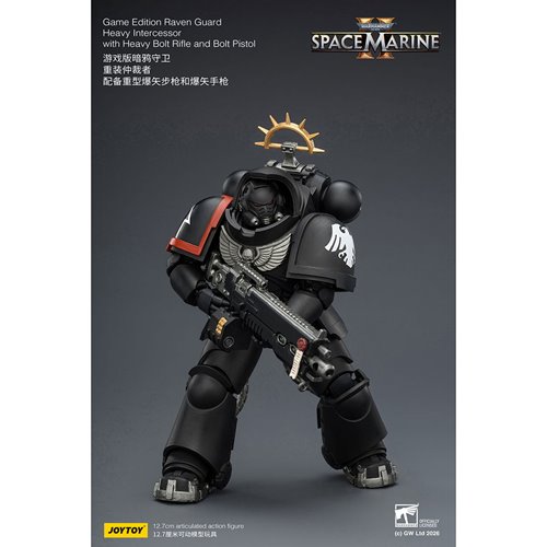 Joy Toy Warhammer 40K Space Marines Game Edition Raven Guard Intercessor Bolt Rifle & Pistol 1:18 Sc