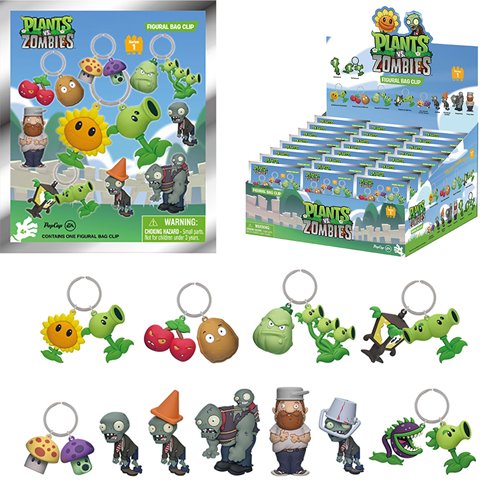 Plants vs. Zombies 3D Foam Bag Clip Random 6-Pack