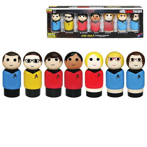 The Big Bang Theory / Star Trek: The Original Series Pin Mate Wooden Figure Set of 7 - Convention Ex
