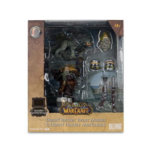 World of Warcraft Wave 2 Dwarf Hunter Beast Master and Marksman 1:12 Scale Posed Figure