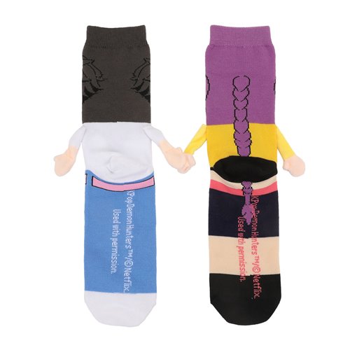 KPop Demon Hunters Rumi and Jinu Magnetic Hand Holding Crew Sock