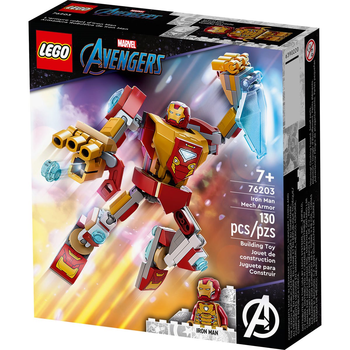  LEGO Marvel Iron Man Mech Armor 76203 Building Kit; Collectible  Mech and Minifigure for Iron Man Fans Aged 7+ (130 Pieces) : Toys & Games