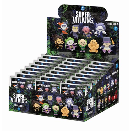 DC Comics Villains 3D Foam Bag Clip Display Case of 24
