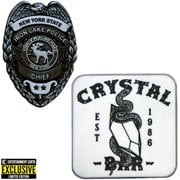 Dexter: New Blood Iron Lake Police Chief Badge & Crystal Bar Enamel Pin Set of 2 - Entertainment Earth Exclusive