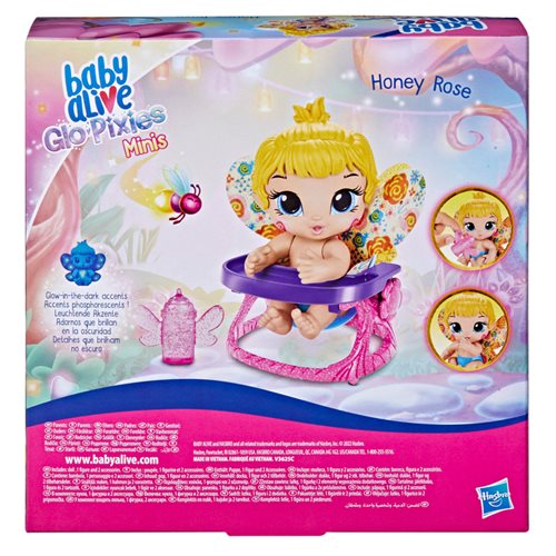 Baby Alive Glo Pixies Minis Honey Rose Glow-In-The-Dark Doll