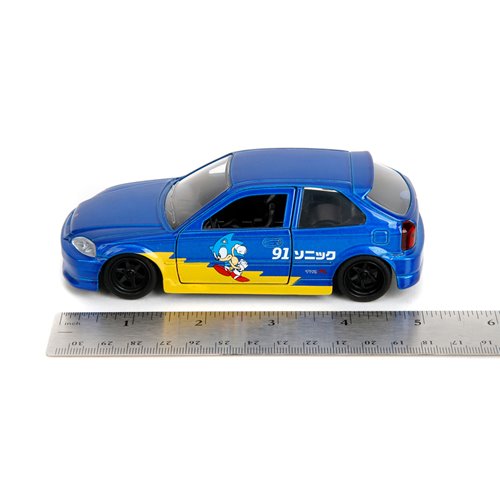 Hollywood Rides Sonic the Hedgehog Classic 1997 Honda Civic Type R 1:32 Scale Die-Cast Metal Vehicle