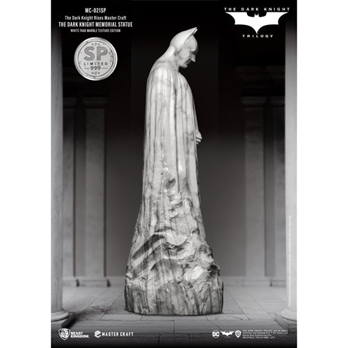 The Dark Knight Rises White Faux Marble Texture Edition Memorial Statue