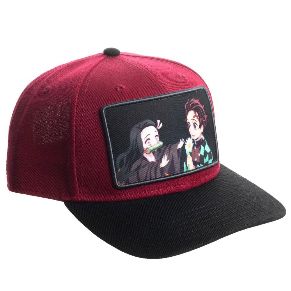 Details about   Demon Slayer Sublimated Patch Pre-Curved Snapback Hat Red 