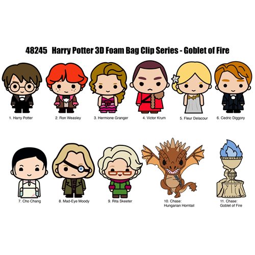 Harry Potter and the Goblet of Fire Series 11 3D Foam Bag Clip Random 6-Pack