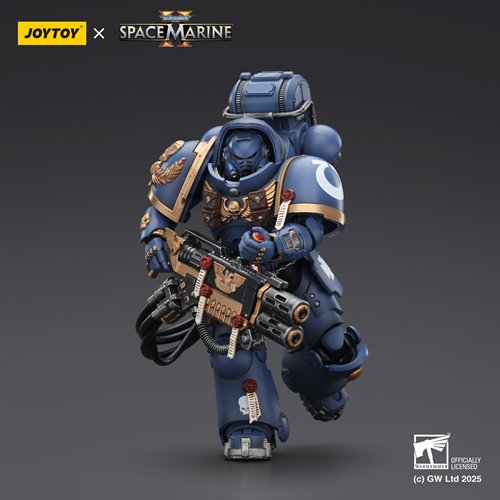Joy Toy Warhammer Space Marine Ultramarine Heavy Artificer Armour with Relic Multi-Melta 1:18 Scale