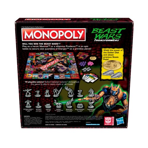 Beast Wars Transformers Edition Monopoly Board Game