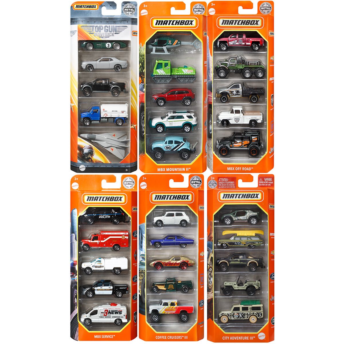 Matchbox Car Collection 5Pack 2022 Mix 6 Vehicle Case of 12
