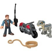 Jurassic World Imaginext Owen and Blue Action Figure Set