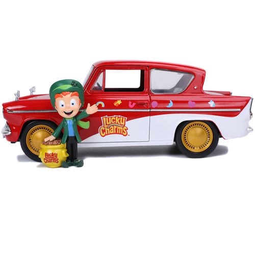 Hollywood Rides Lucky Charms 1959 Ford Anglia Die-Cast Metal Figure and 1:24 Scale Vehicle