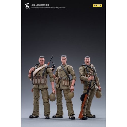 Joy Toy Chinese Peoples Volunteer Army Spring Uniform 1:18 Scale Action Figure 3-Pack