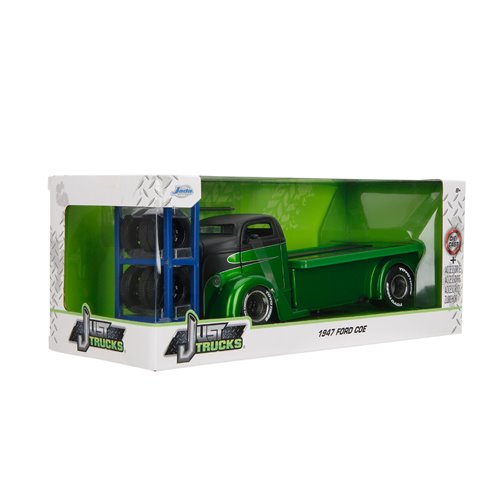 Just Trucks 1947 Ford Coe 1:24 Scale Die-Cast Metal Vehicle with Tire Rack