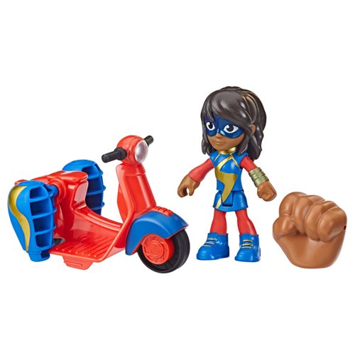 Spider-Man Spidey and His Amazing Friends Ms. Marvel Figure and Embiggen Bike Vehicle