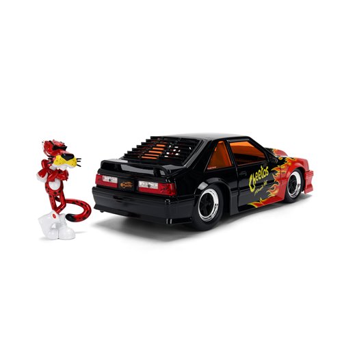 Hollywood Rides Cheetos Flamin' Hot 1989 Ford Mustang GT 1:24 Scale Die-Cast Metal Vehicle with Ches