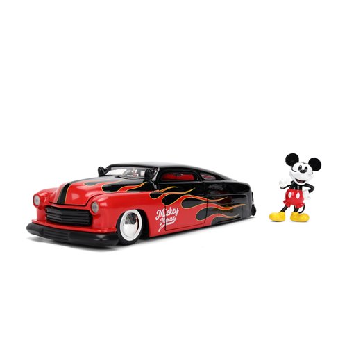 Hollywood Rides Disney 1951 Mercury 1:24 Scale Die-Cast Metal Vehicle with Mickey Mouse Figure