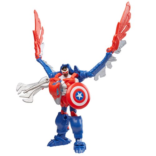 Marvel Mech Strike Mechasaurs Captain America with Redwing Mechasaur 4-Inch Action Figures