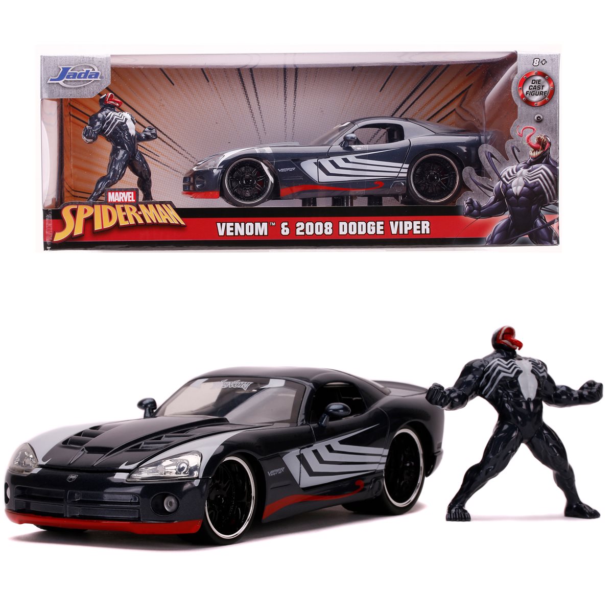 Jada Toys Marvel 2008 Dodge Viper Srt10 With Venom 1/24 Scale Diecast Vehicle for sale online