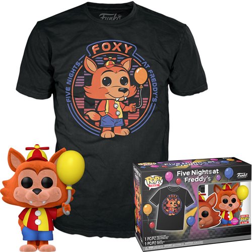 Five Nights at Freddy's Balloon Foxy Flocked Funko Pop! Vinyl Figure #907 with Adult Pop! T-Shirt