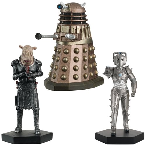 Doctor Who Essentials The Last Dalek, Cyber-Warrior, Judoon Captain 3-Pack with Collector Magazine