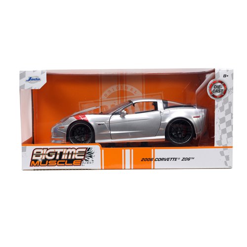 Bigtime Muscle 2006 Chevrolet Corvette Z06 Candy Silver 1:24 Scale Die-Cast Metal Vehicle
