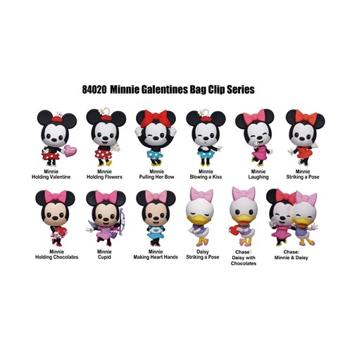 Minnie Mouse 3D Foam Bag Clip Random 6-Pack
