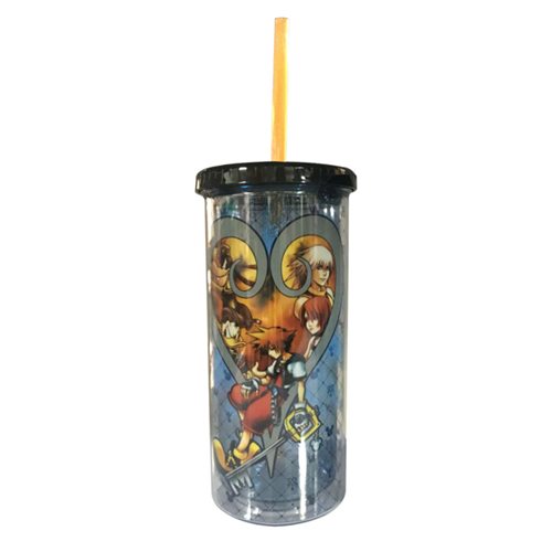 Kingdom Hearts Sora Heart 20oz Plastic Tall Cold Cup with Lid and Straw