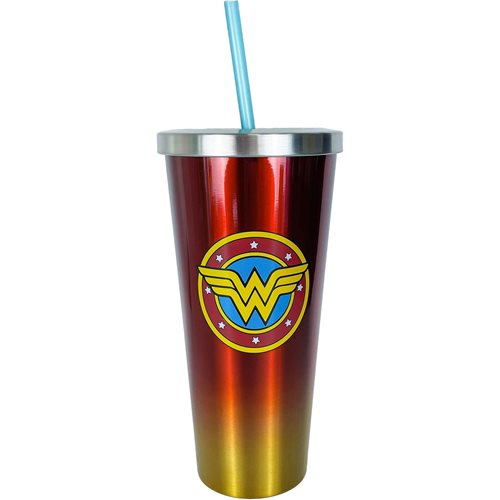 Wonder Woman 24 oz. Stainless Steel Cup with Straw