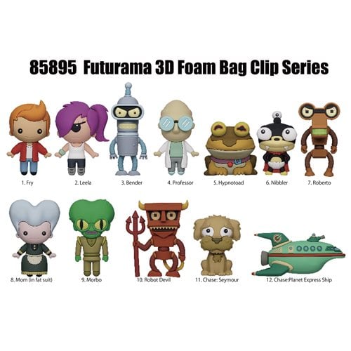Futurama 3D Foam Bag Clip Random 6-Pack