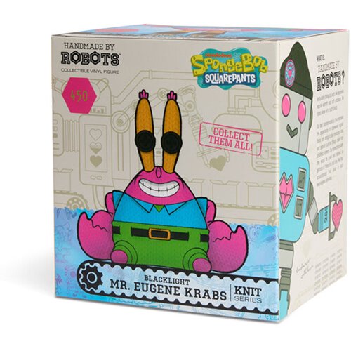 SpongeBob SquarePants Mr. Eugene Krabs #450 Black Light Handmade by Robots Vinyl Figure