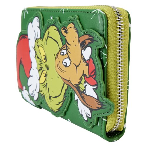 The Grinch Santa and Max Zip-Around Wallet