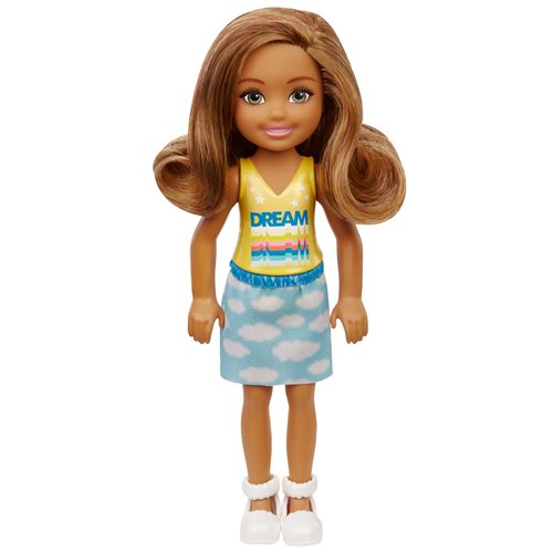Barbie Chelsea Doll Wearing Skirt with Cloud Print