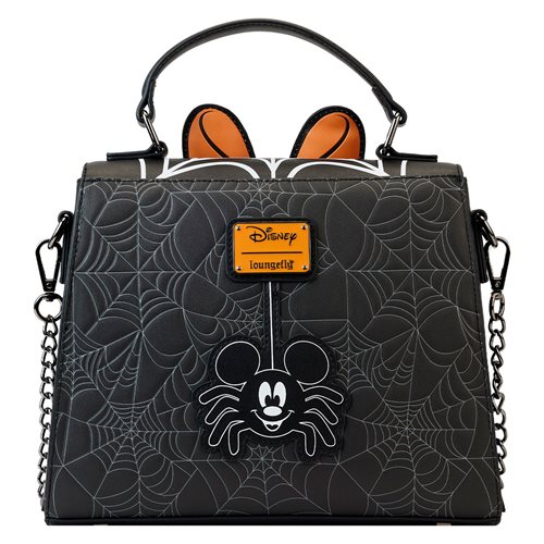 Disney Halloween Mickey and Minnie Mouse Spider Glow-in-the-Dark Crossbody Purse