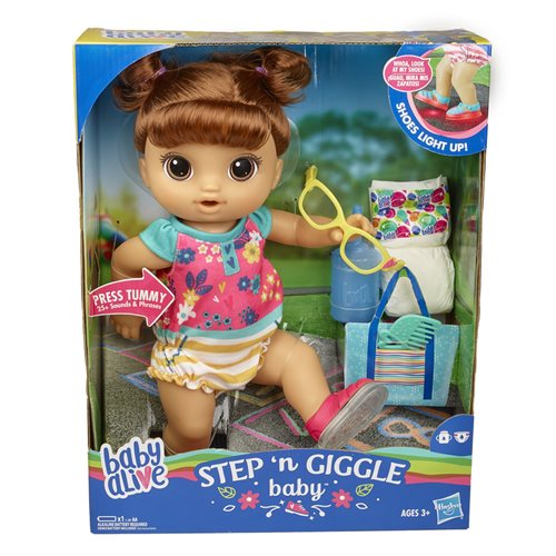 Baby Alive Step n Giggle Baby Brown Hair Doll