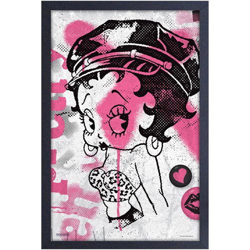 Betty Boop Biker Hat Framed Art Print