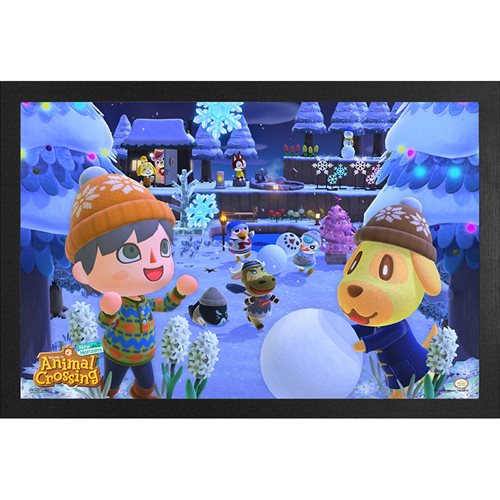Animal Crossing New Horzon Winter Fun Framed Art Print