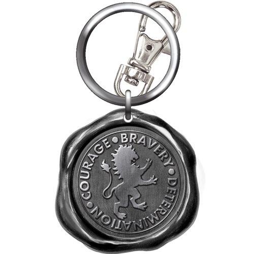 Harry Potter Gryffindor Seal Stamp Pewter Key Chain