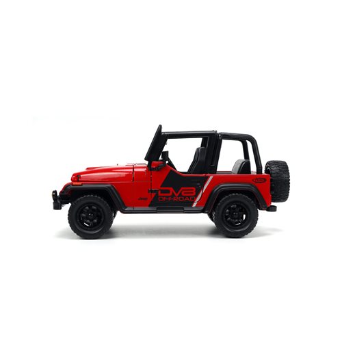 Just Trucks 1992 Jeep Wrangler 1:24 Scale Die-Cast Metal Vehicle with Tire Rack